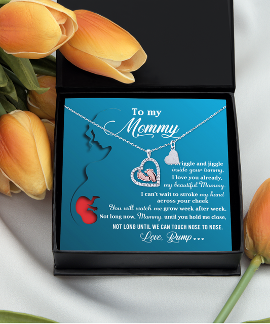 Mom To Be - Nose To Nose - Baby Feet Necklace