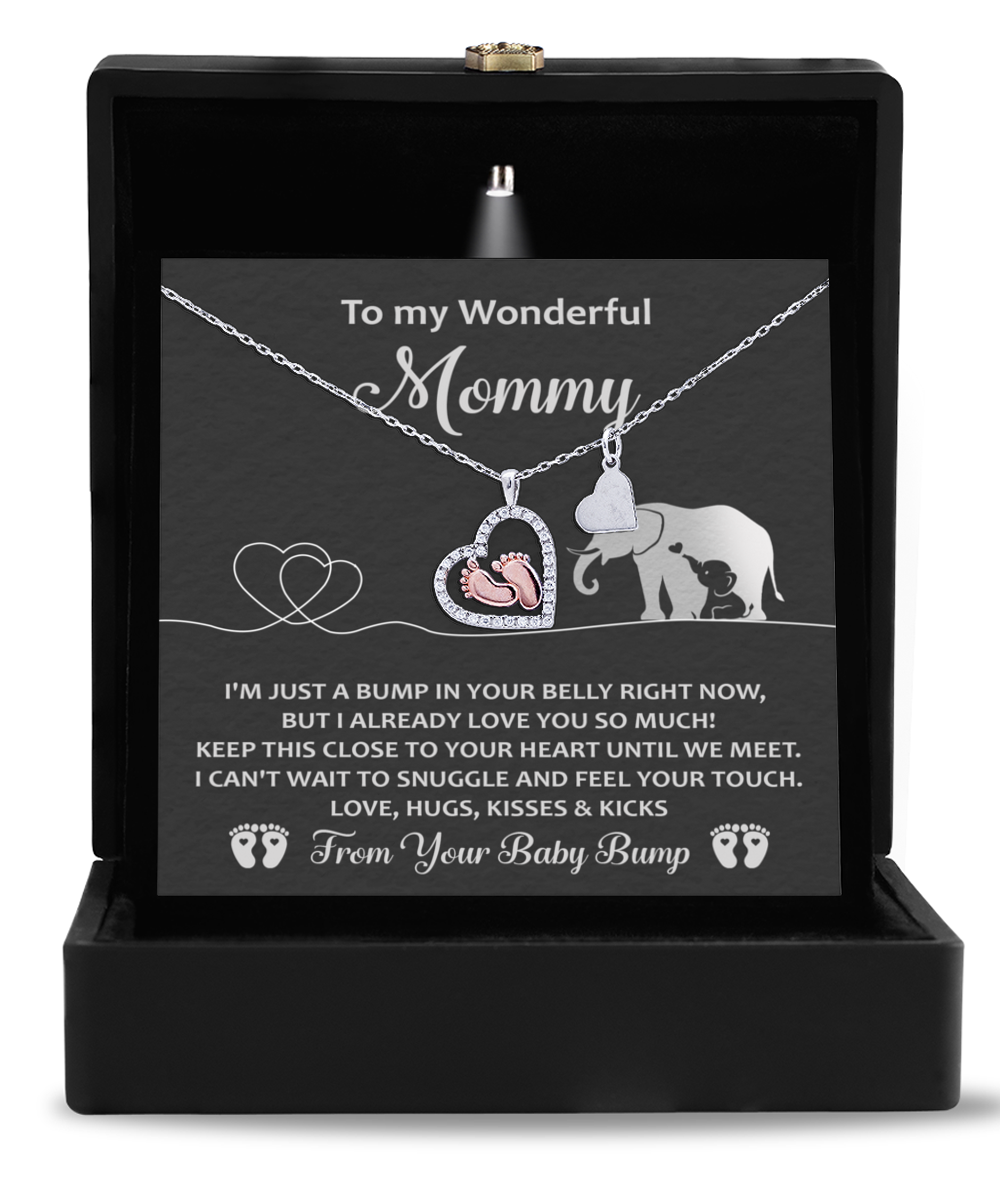 To My Mommy - Until We Meet - From Your Baby Bump - Baby Feet Necklace