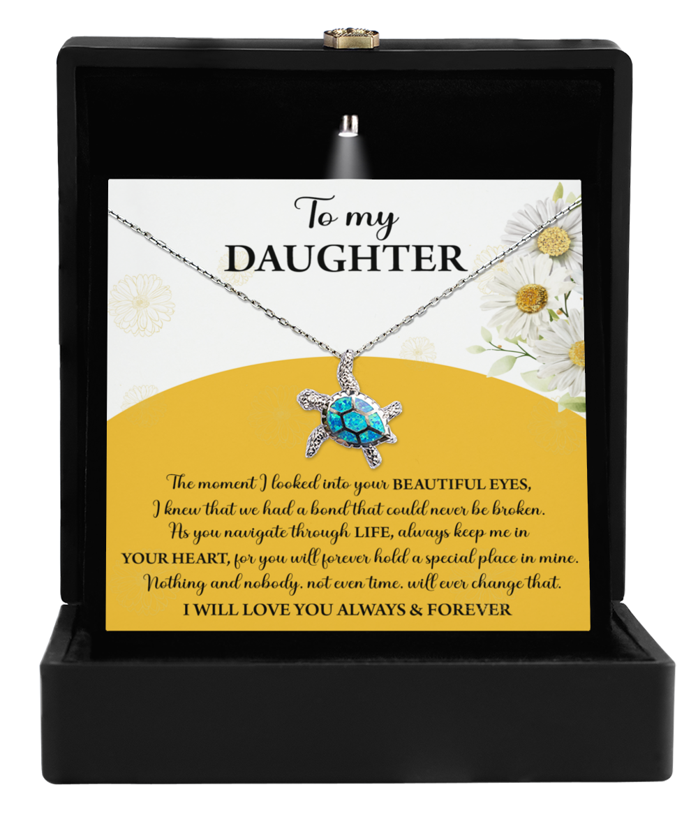 To My Daughter, A Special Place In My Heart, Turtle Necklace Jewelry Gift