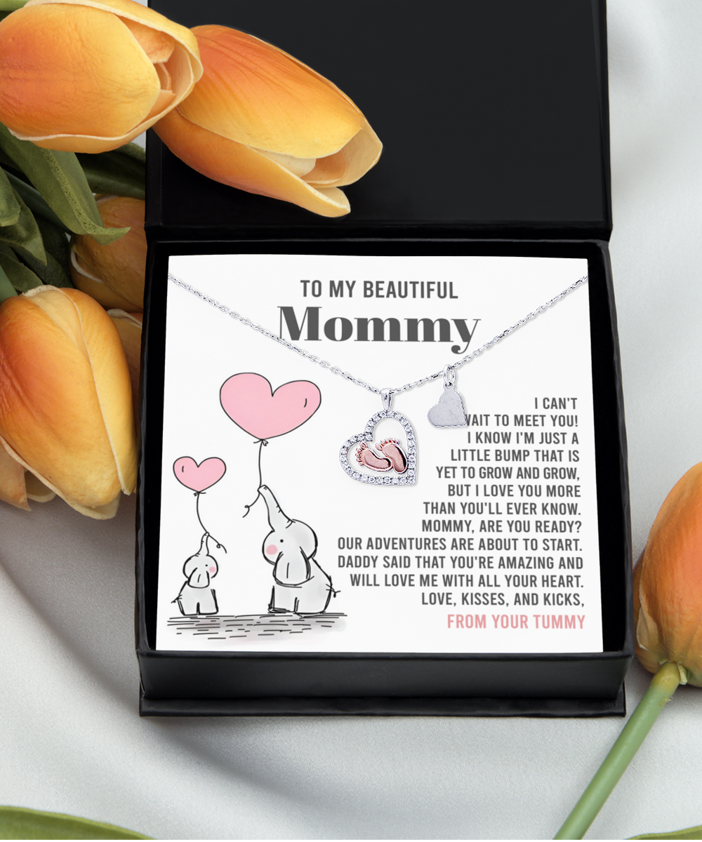 Mama To Be - All Your Heart - Baby Feet Necklace