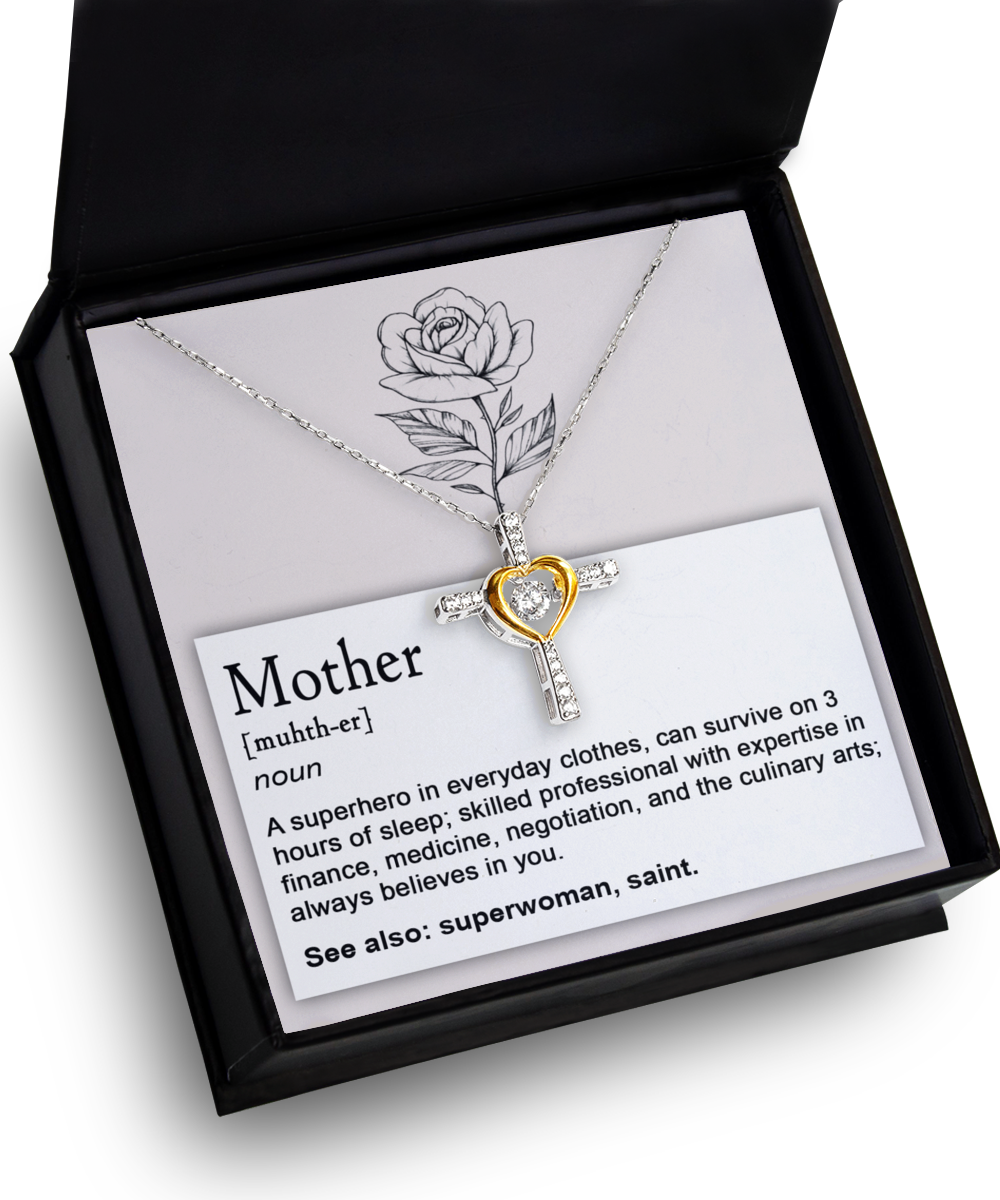 To My Mom - A Superhero - Cross Dancing Necklace