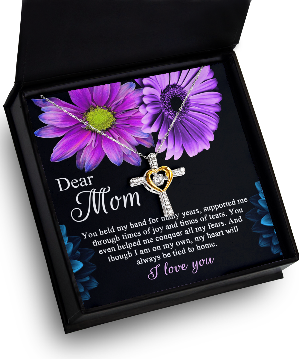 Dear Mom - You Held My Hand For Many Years - Cross Dancing Necklace