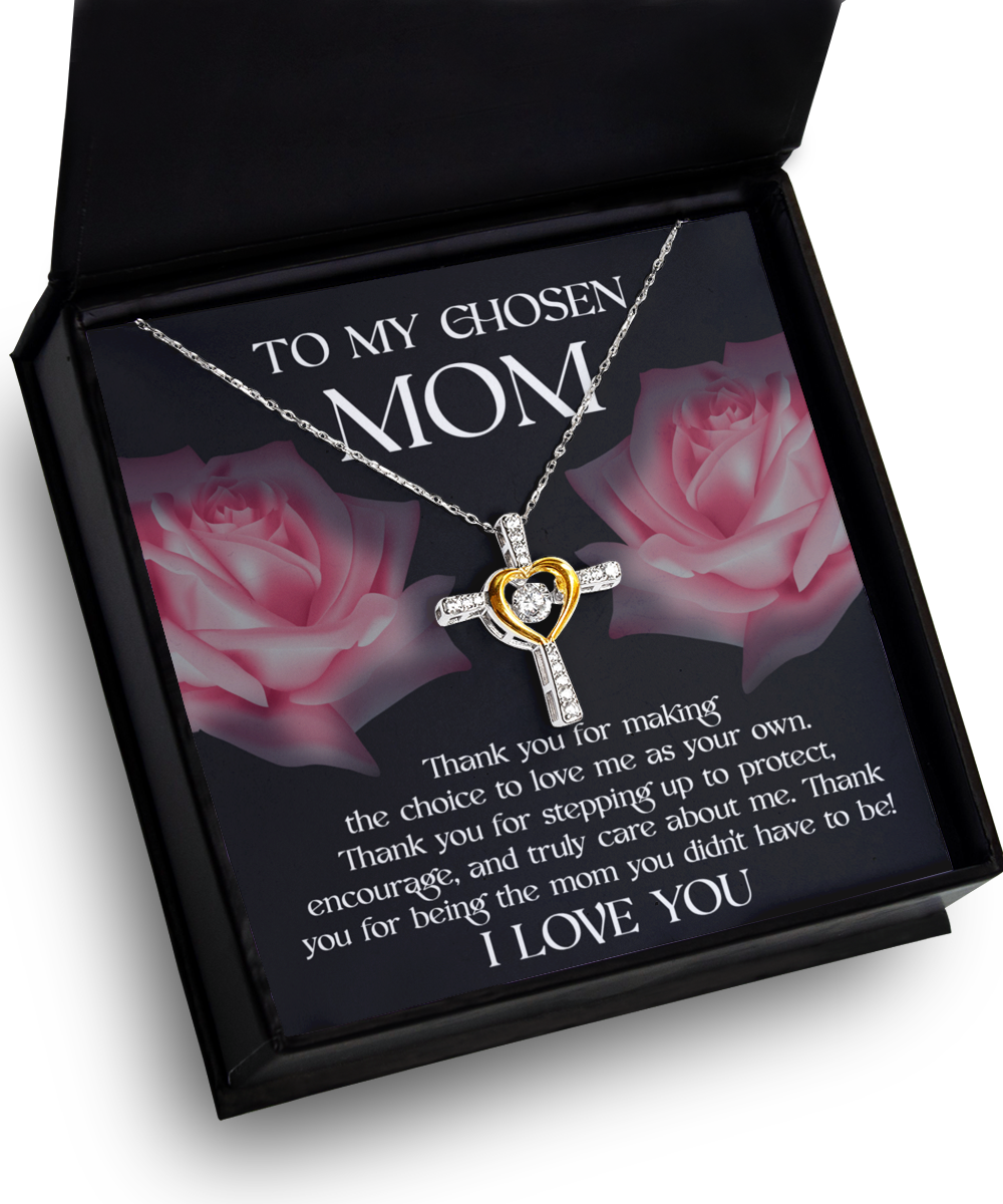 To My Bonus Mom - Thank You For Being The Mom You Didnt Have To Be! - Cross Dancing Necklace