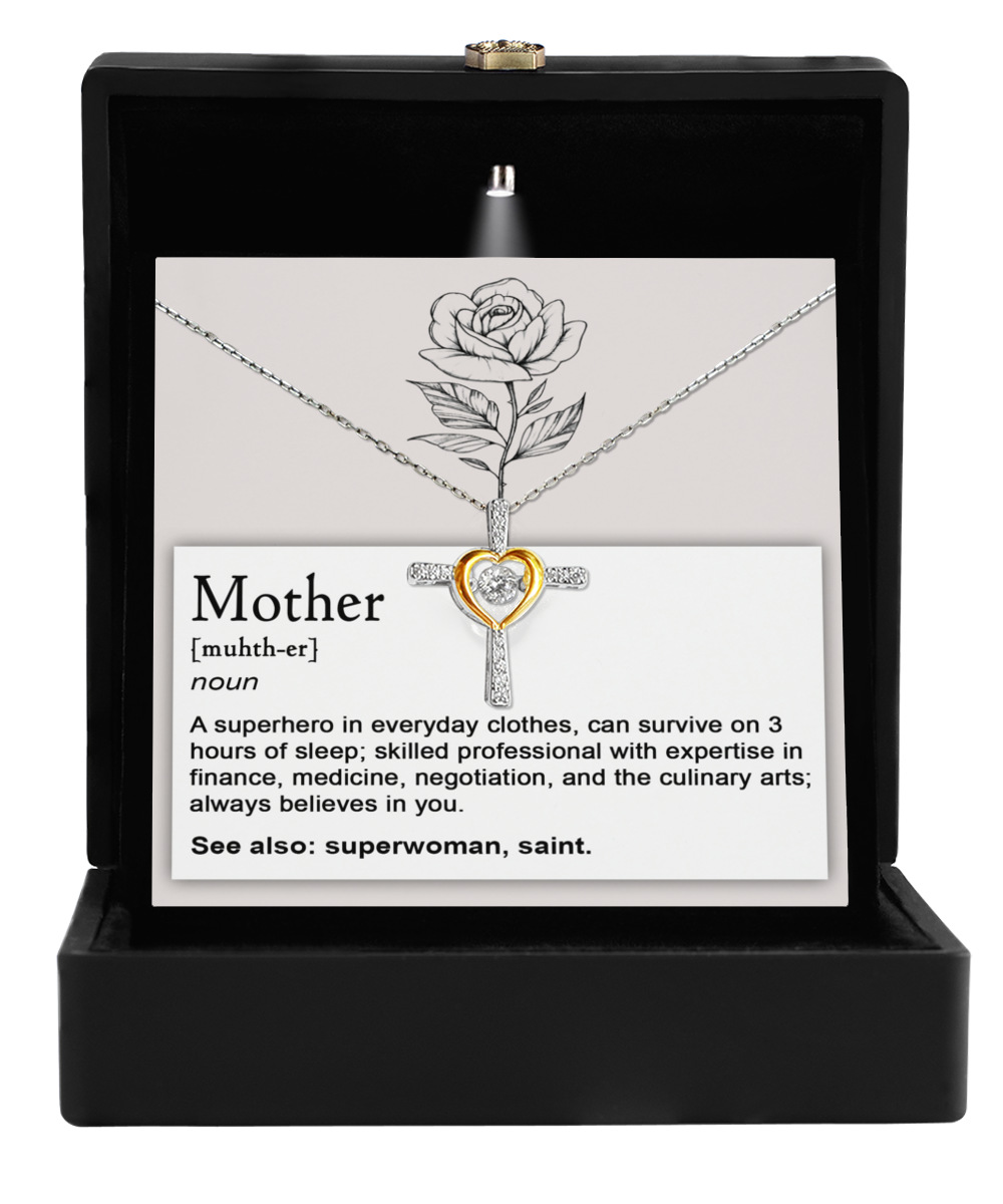 To My Mom - A Superhero - Cross Dancing Necklace