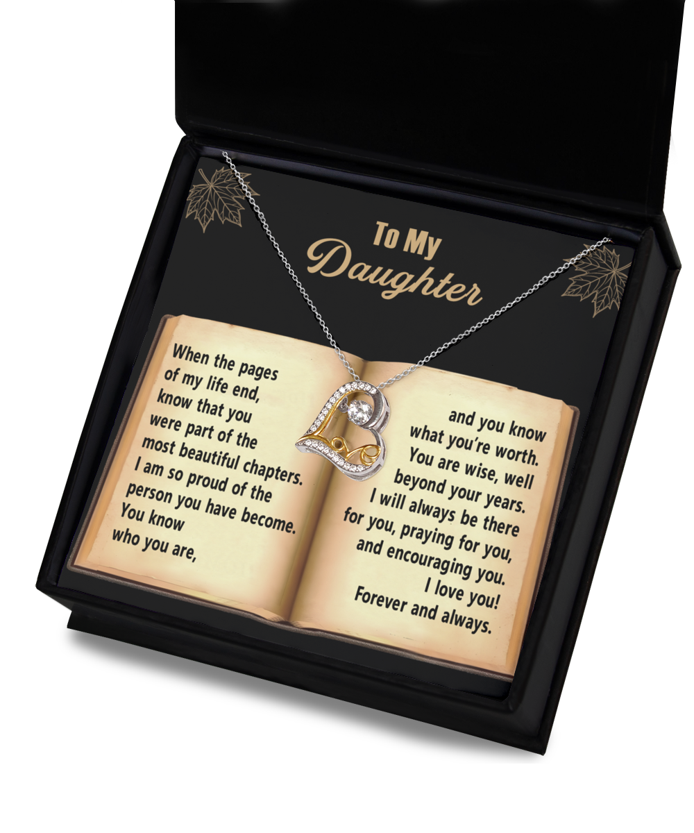 To My Daughter, So Proud Of You, Love Dancing Heart Necklace, Gift For Daughter