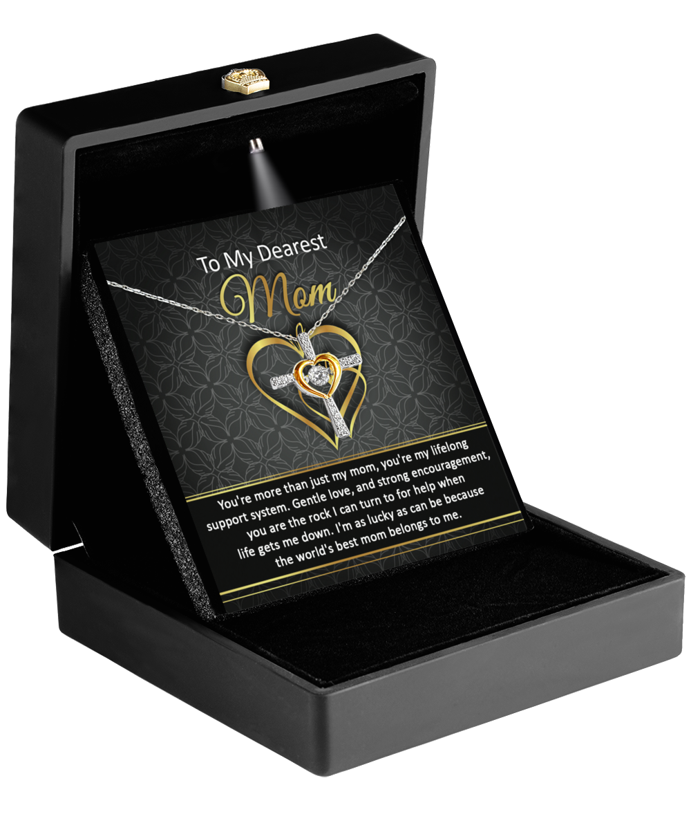 To My Dearest Mom - The World's Best Mom Belongs To Me - Cross Dancing Necklace
