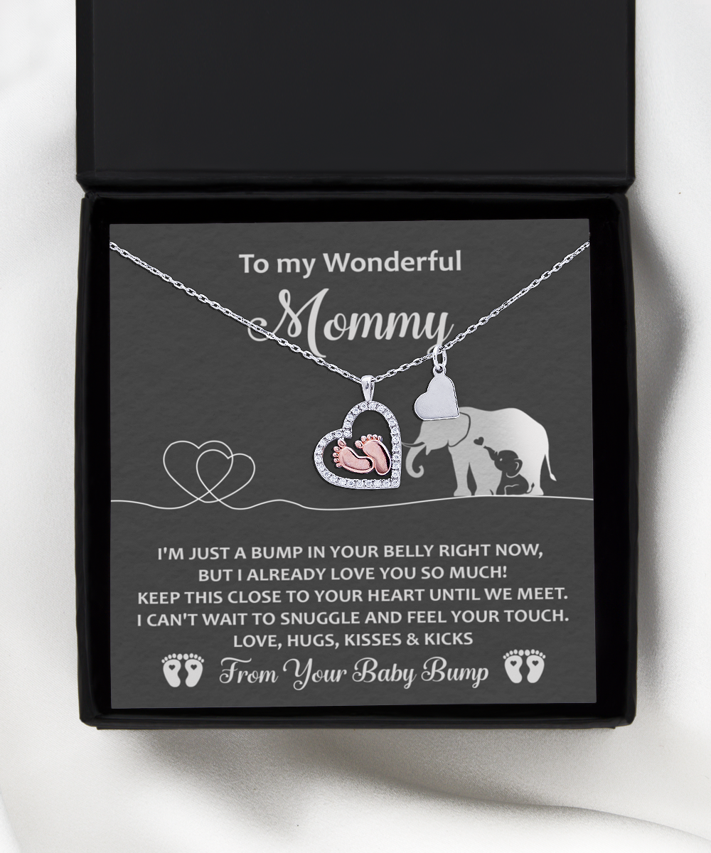 To My Mommy - Until We Meet - From Your Baby Bump - Baby Feet Necklace