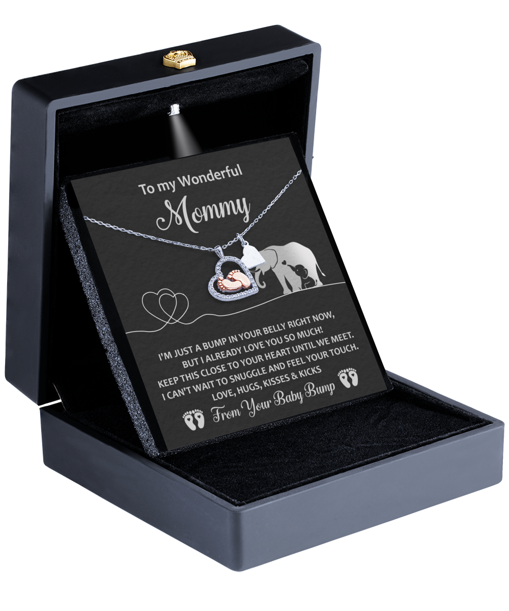 To My Mommy - Until We Meet - From Your Baby Bump - Baby Feet Necklace