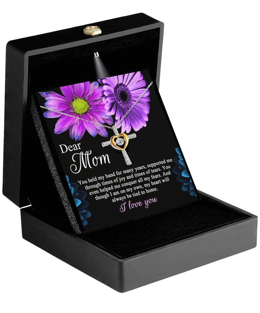 Dear Mom - You Held My Hand For Many Years - Cross Dancing Necklace