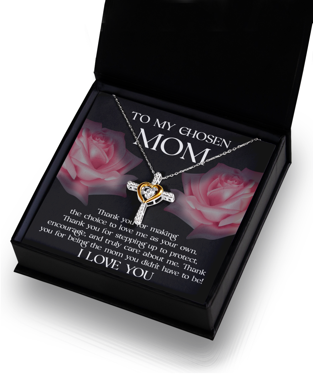 To My Bonus Mom - Thank You For Being The Mom You Didnt Have To Be! - Cross Dancing Necklace