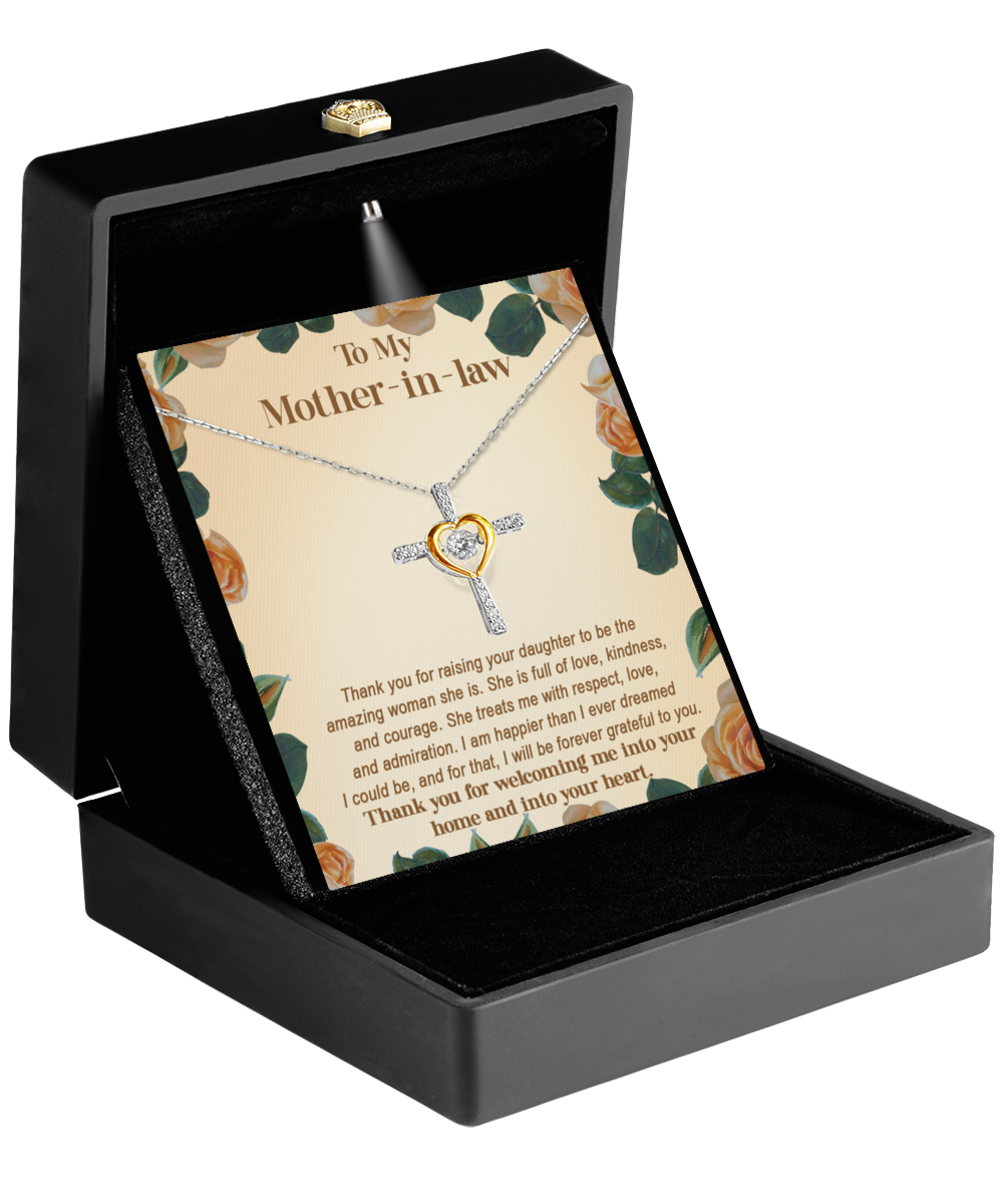 To My Mother-In-Law - Grateful To You - Cross Dancing Necklace