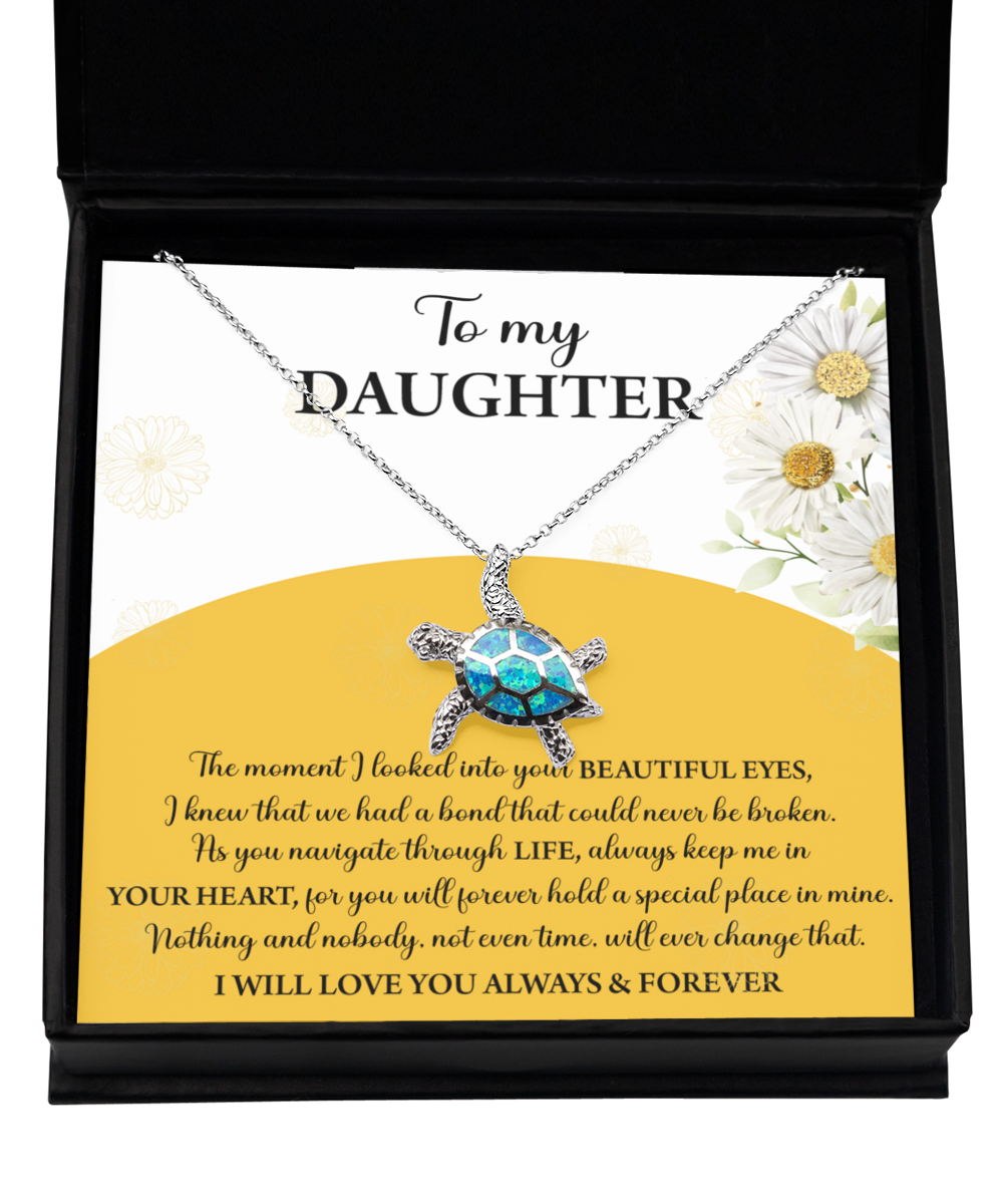 To My Daughter, A Special Place In My Heart, Turtle Necklace Jewelry Gift