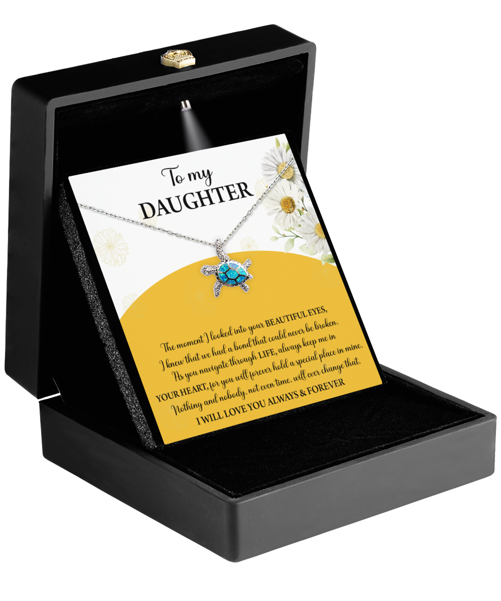 To My Daughter, A Special Place In My Heart, Turtle Necklace Jewelry Gift