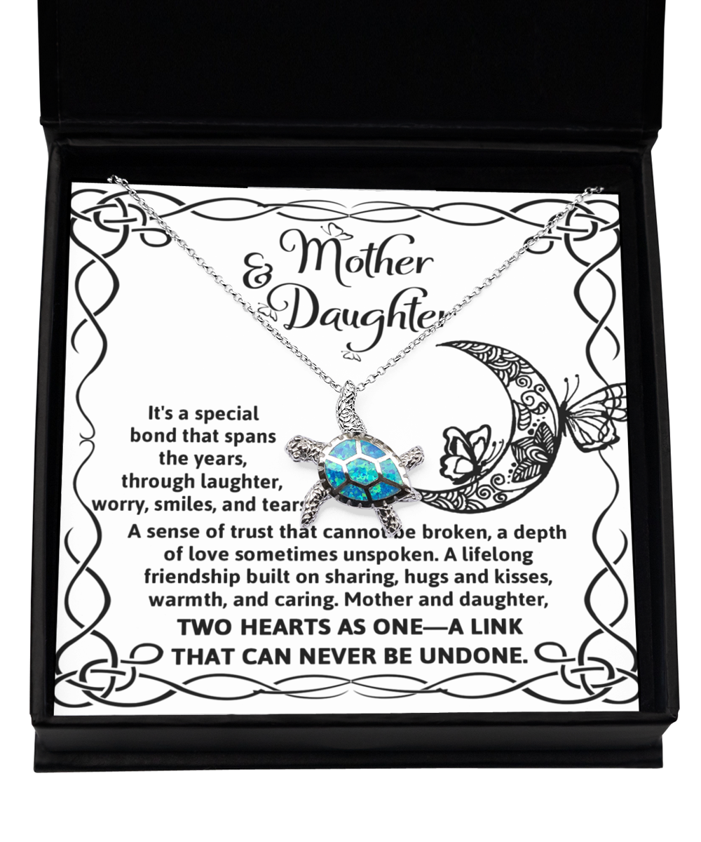 To My Daughter, A Special Mother and Daughter Bond, Turtle Necklace Jewelry Gift