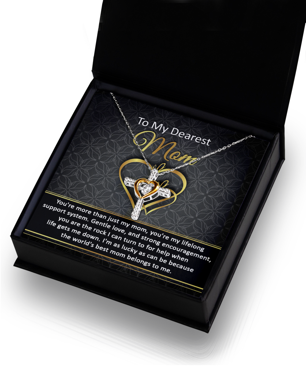 To My Dearest Mom - The World's Best Mom Belongs To Me - Cross Dancing Necklace
