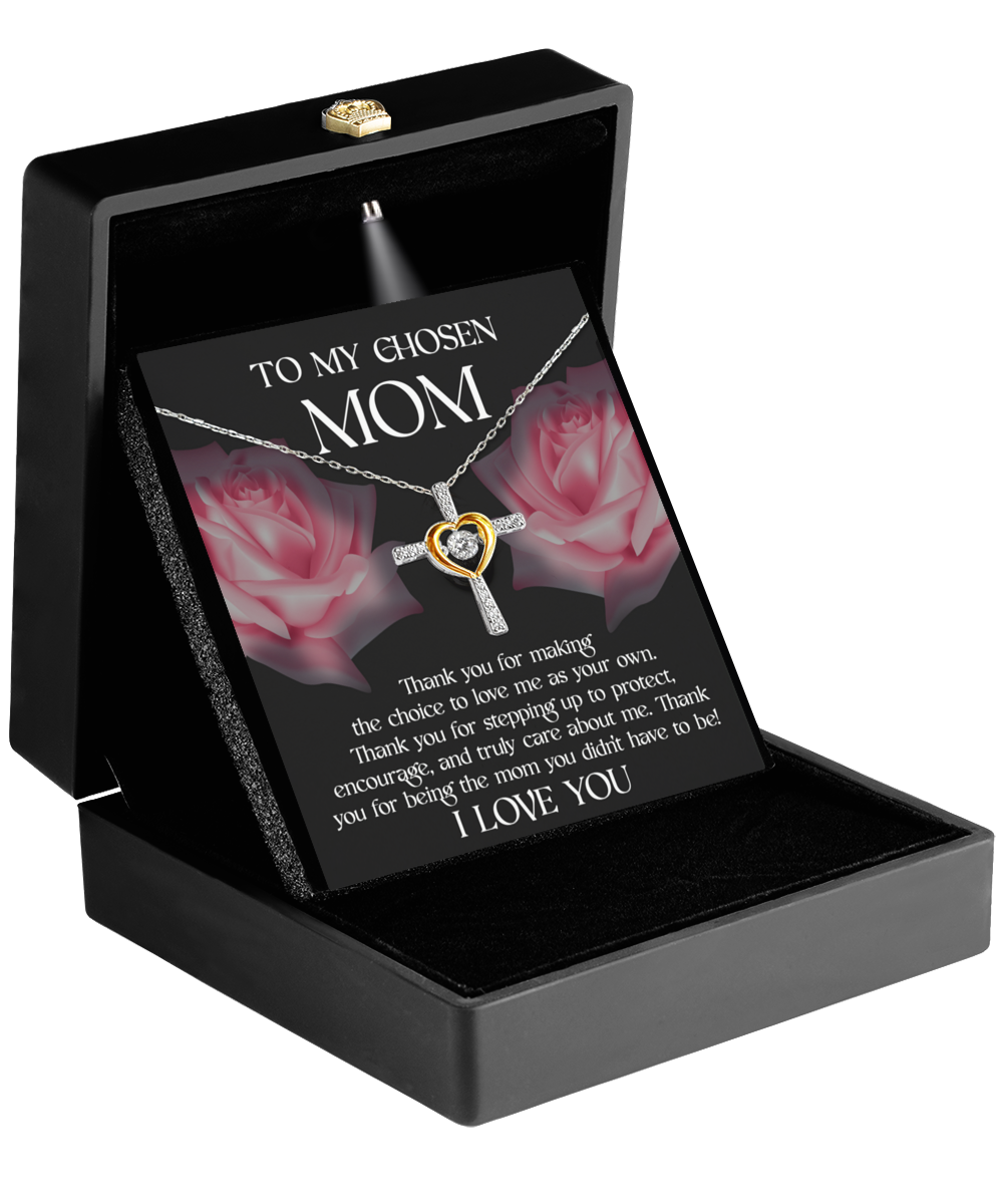 To My Bonus Mom - Thank You For Being The Mom You Didnt Have To Be! - Cross Dancing Necklace