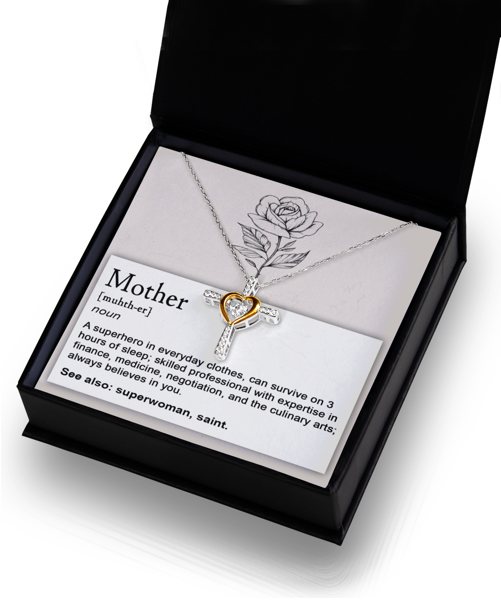 To My Mom - A Superhero - Cross Dancing Necklace
