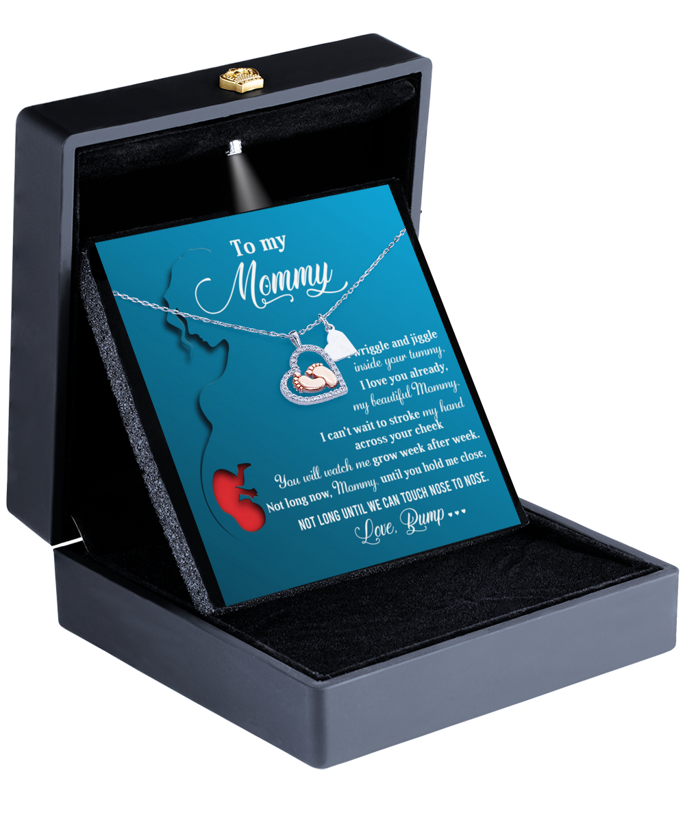 Mom To Be - Nose To Nose - Baby Feet Necklace