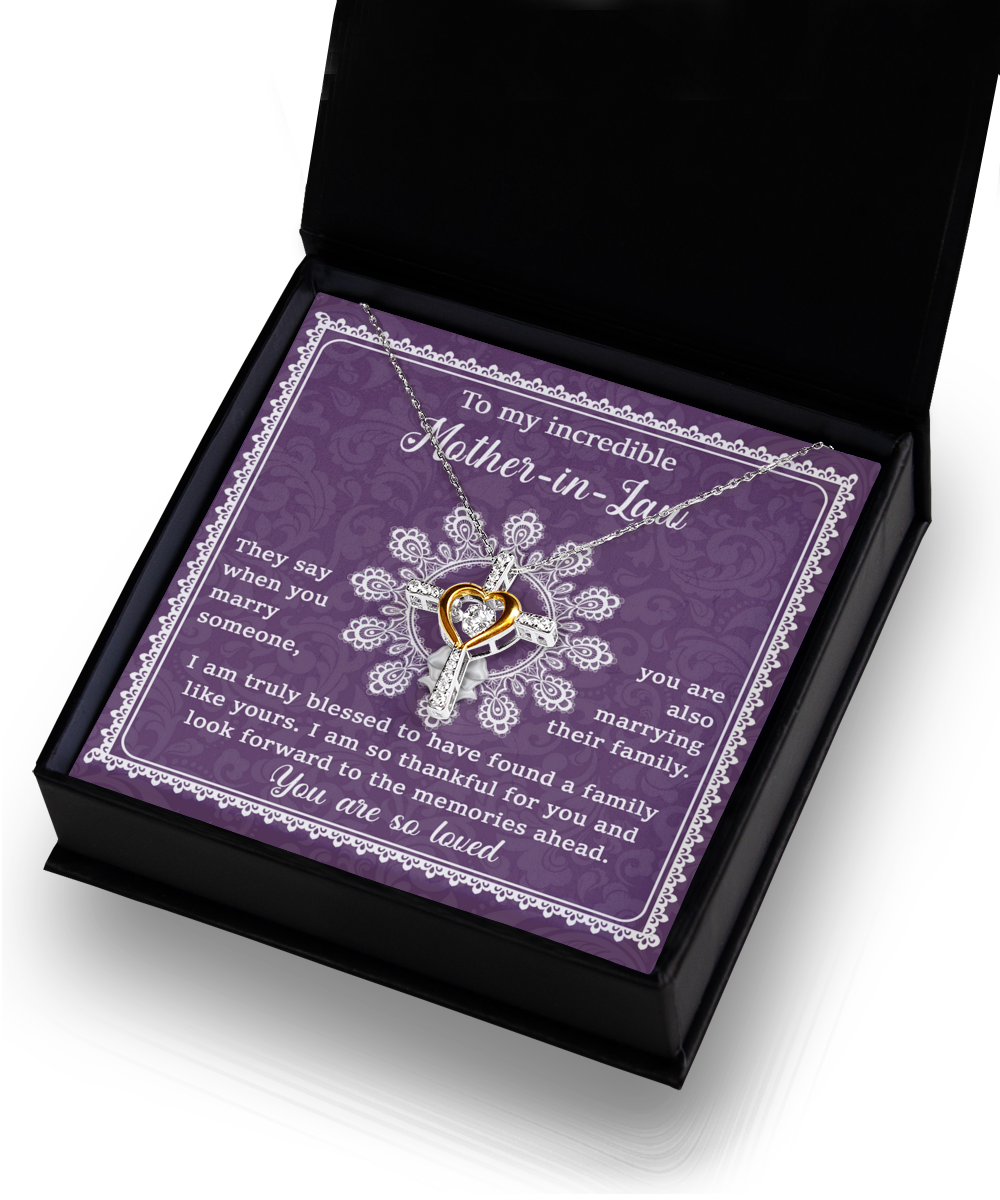 To My Mother-In-Law - Family Like Yours - Cross Dancing Necklace