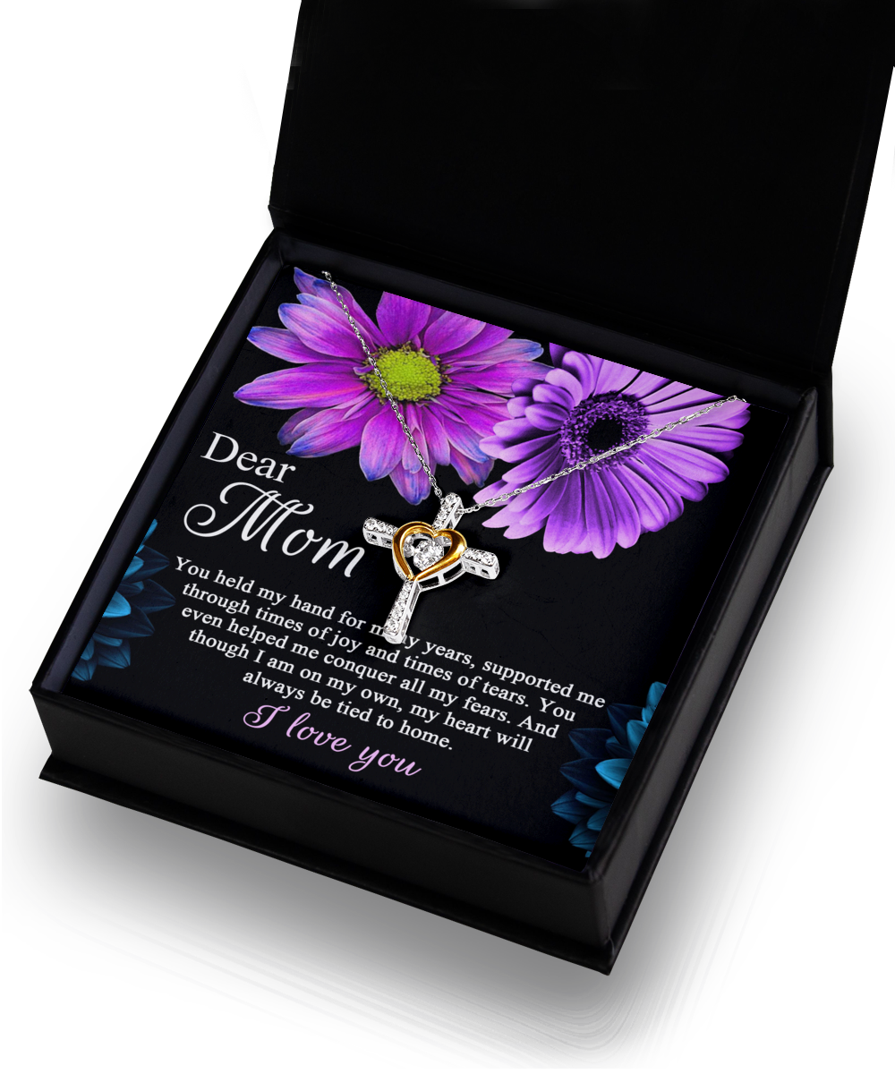 Dear Mom - You Held My Hand For Many Years - Cross Dancing Necklace