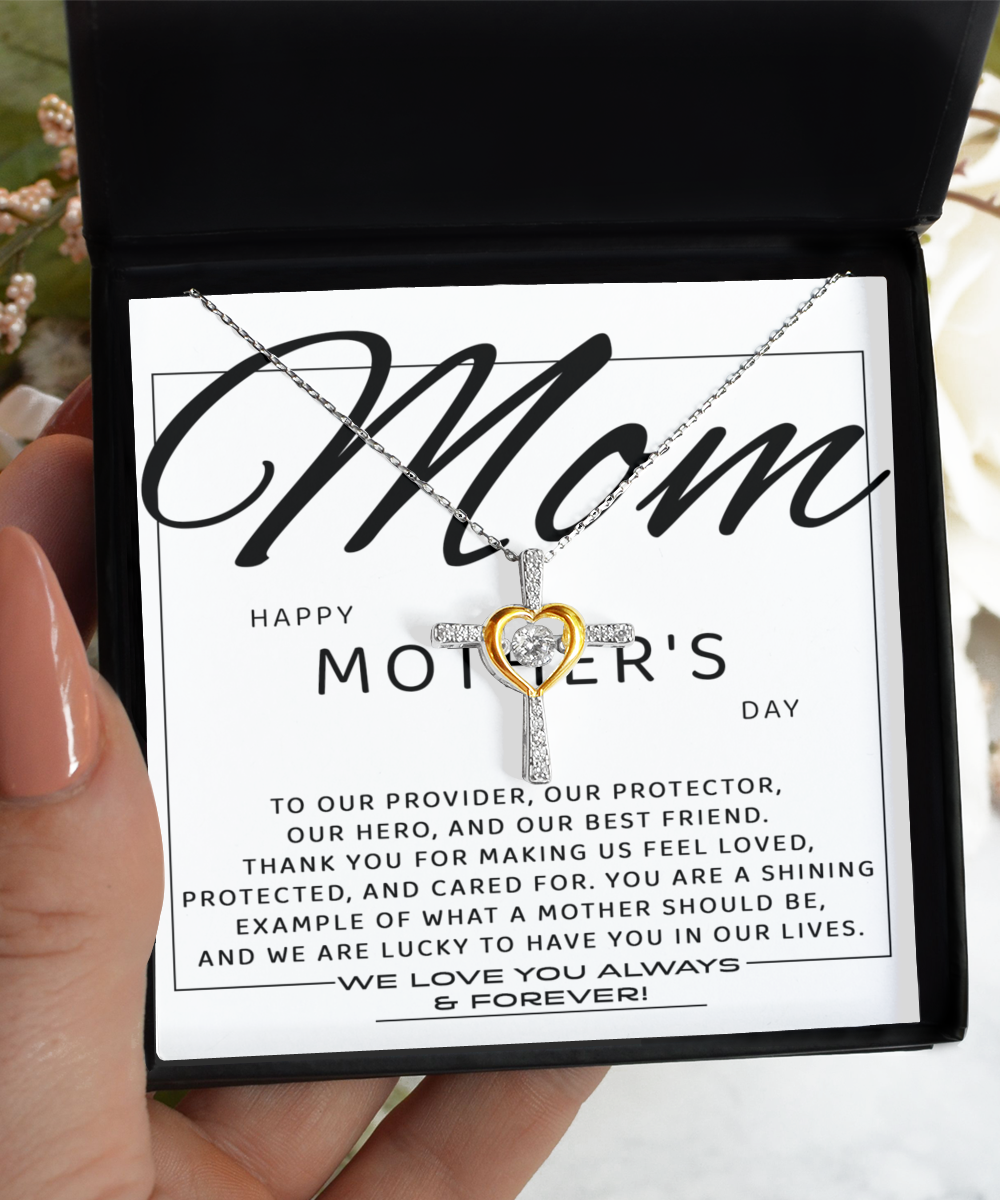 To My Mom - Happy Mother's Day - Our Hero, Our Best Friend - Cross Dancing Necklace