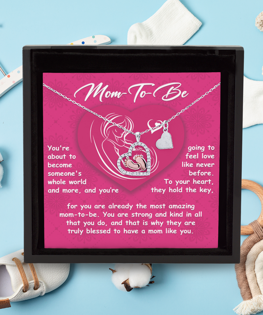 Mom To Be - Someone's Whole World - Baby Feet Necklace