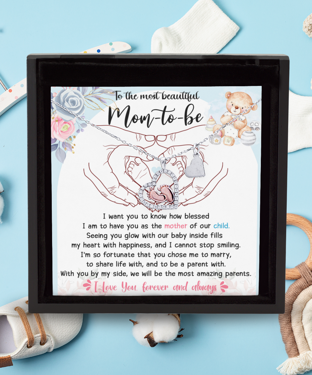 Mom To Be - You Chose Me - Baby Feet Necklace