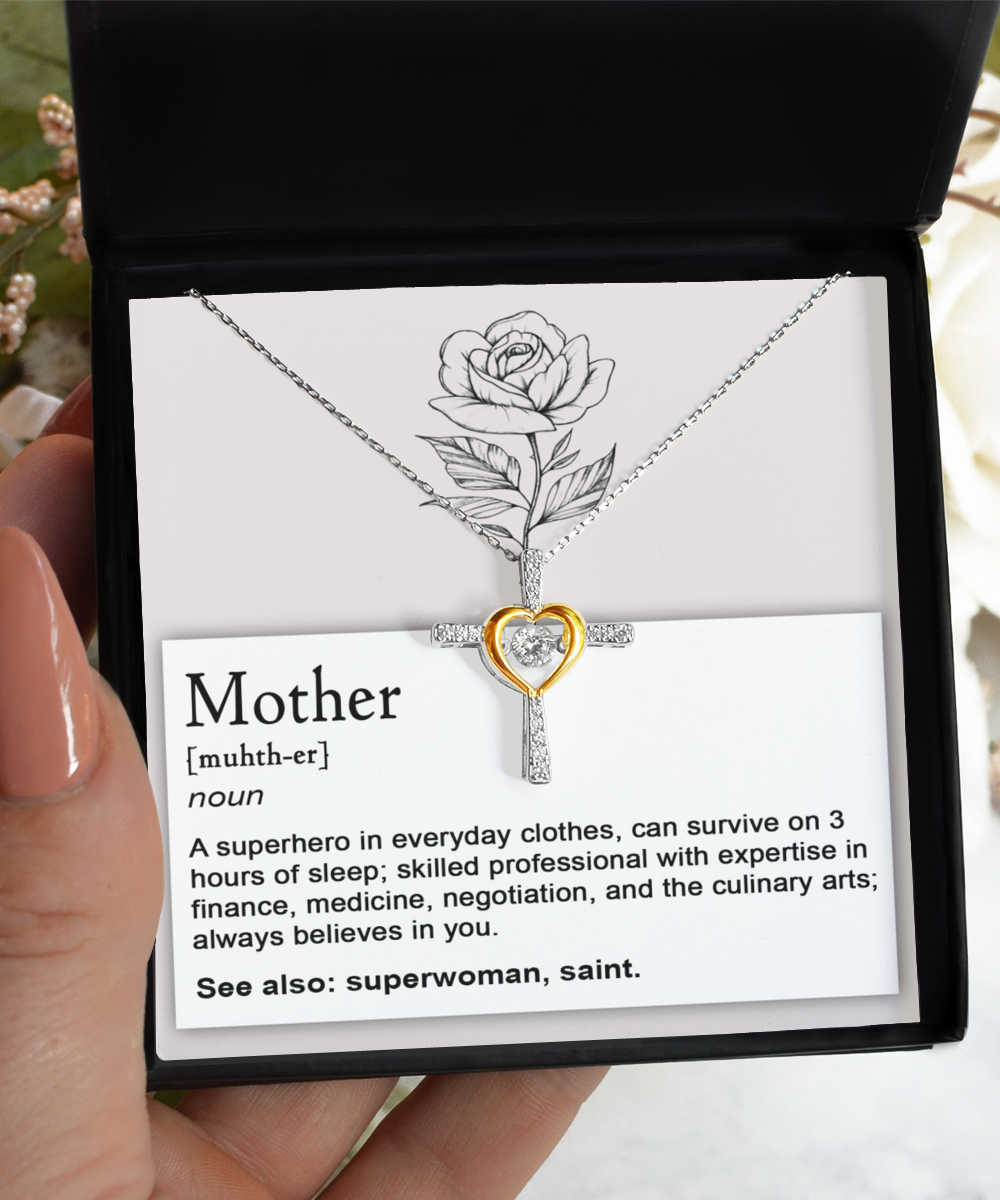To My Mom - A Superhero - Cross Dancing Necklace