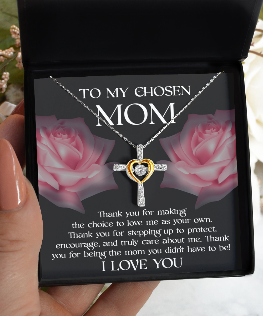 To My Bonus Mom - Thank You For Being The Mom You Didnt Have To Be! - Cross Dancing Necklace