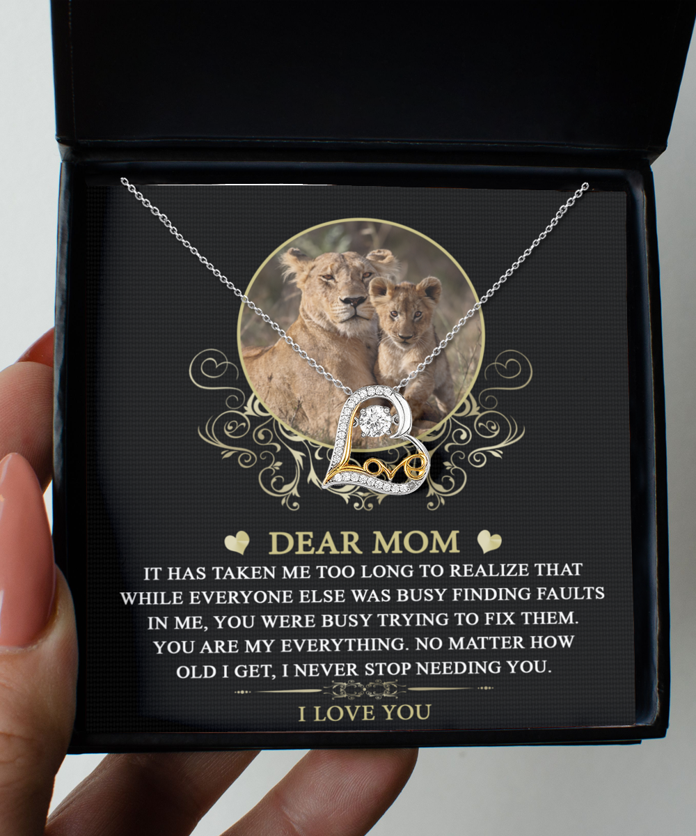 Dear Mom - You Are My Everything - Love Dancing Heart Necklace