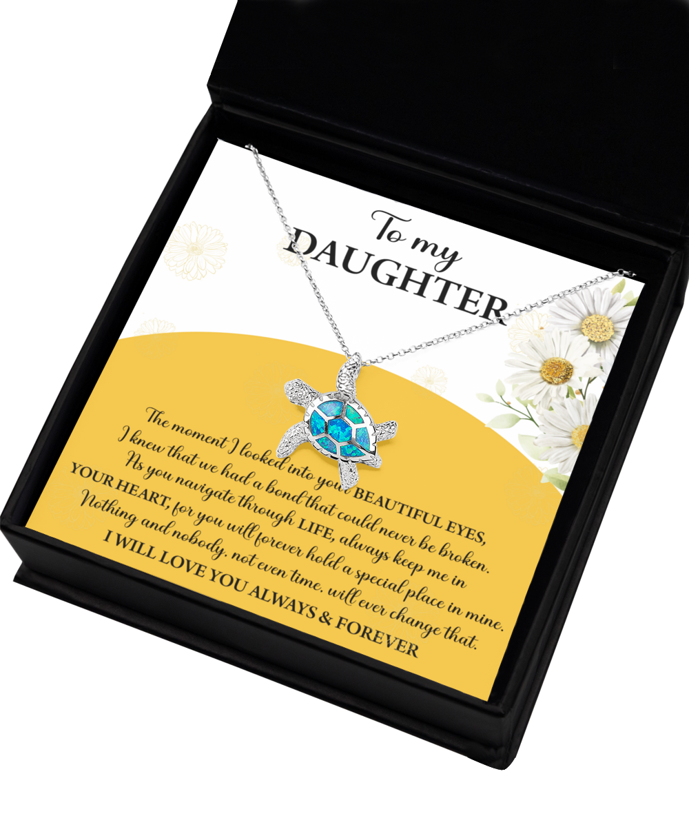 To My Daughter, A Special Place In My Heart, Turtle Necklace Jewelry Gift