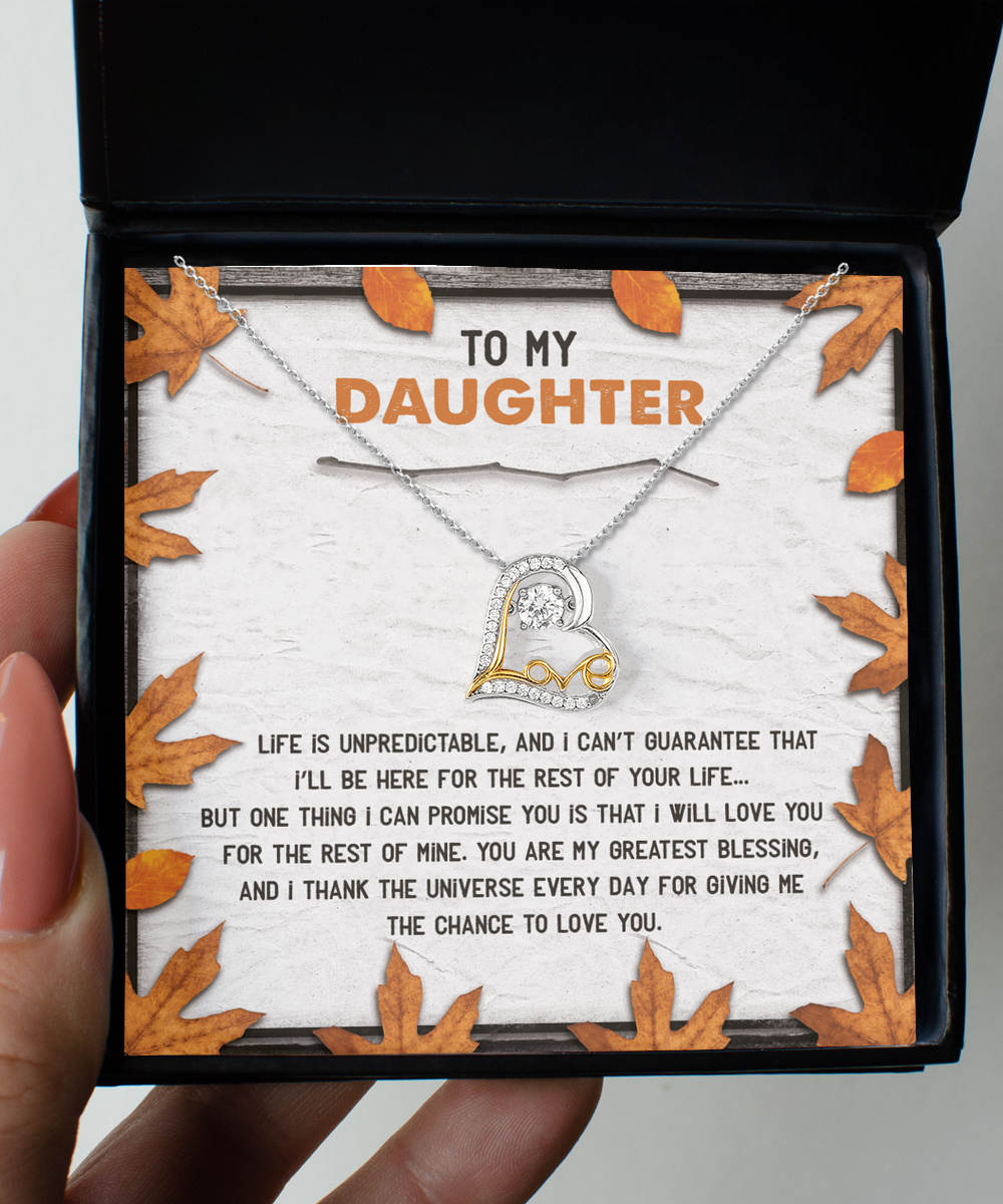 To My Daughter, You Are My Greatest Blessing, Love Dancing Heart Necklace, Gift For Daughter