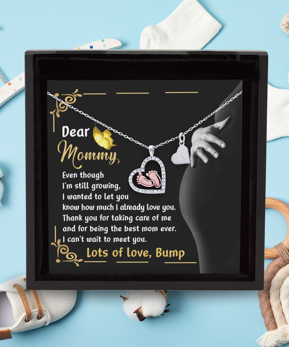 Mama To Be - Best Mom Ever - Baby Feet Necklace