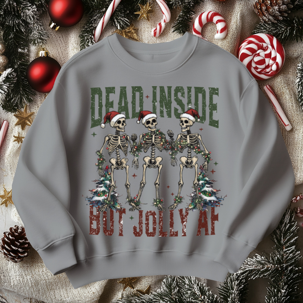 Dead Inside But Jolly AF Funny Christmas Sweater