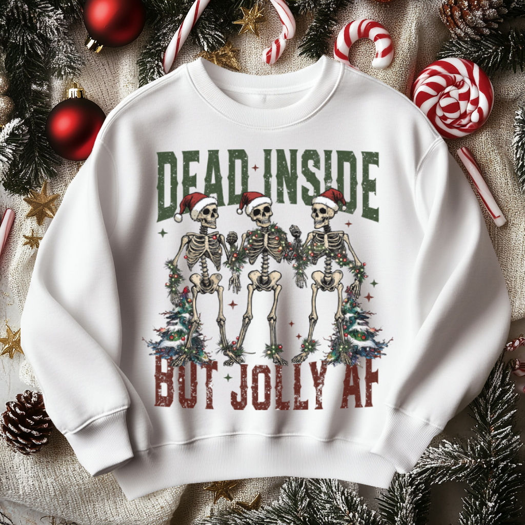 Dead Inside But Jolly AF Funny Christmas Sweater